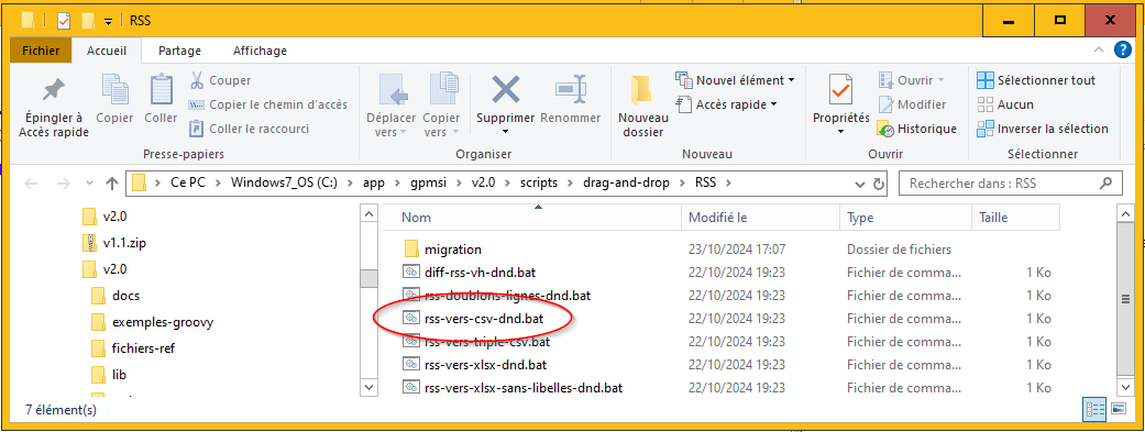 fenêtre avec scripts de glisser-déposer